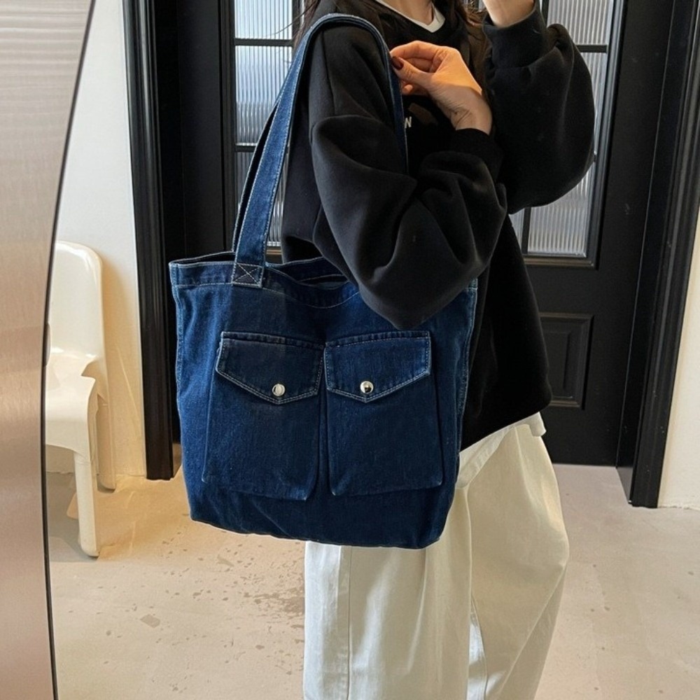Shoulder Bag Structured - Torby na ramię z denimu o