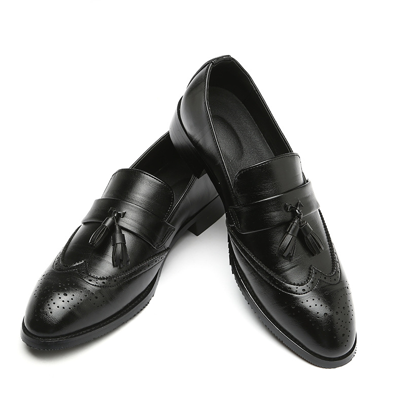 Formal Women Daily Wear Shoes - Klasyczne męskie skórzane mokasyny z frędzlami,