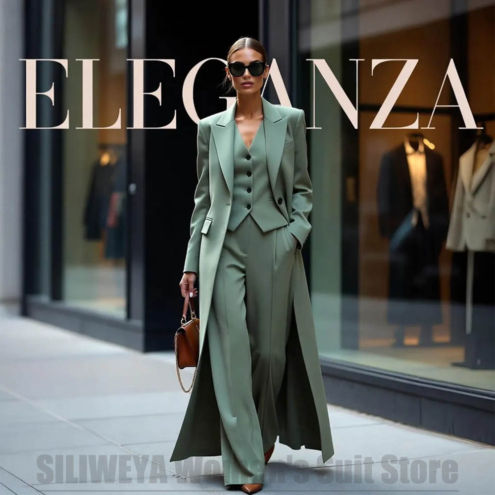 Women Formal Wear Vest - Elegancki damski garnitur trzyczęściowy z ostrymi