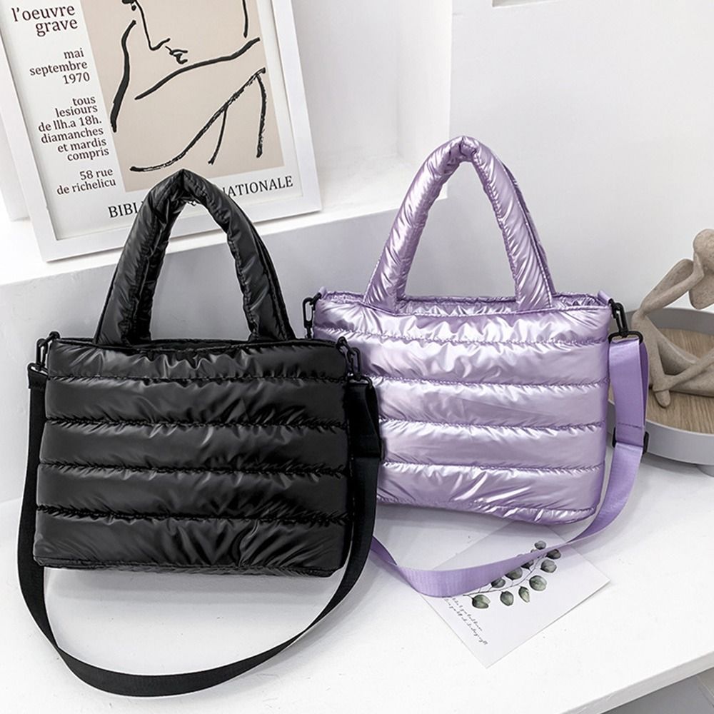 Shoulder Bag Structured - Damska torba typu tote, pikowana, puszysta