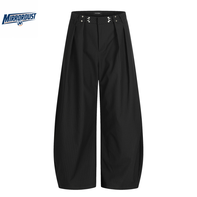 Tailored Trouser Wide - Męskie spodnie w prążki z szerokimi
