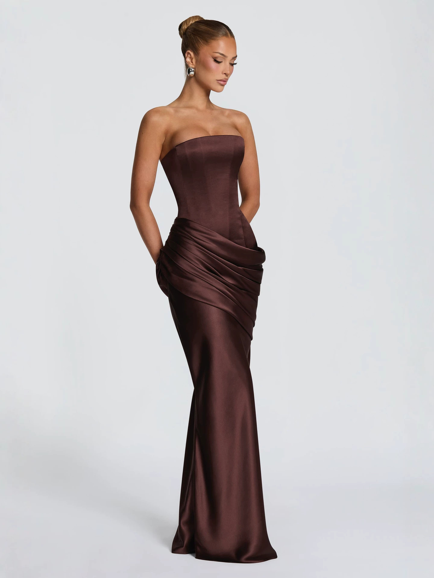 Elegancka, gładka, satynowa su – Formal Wear Gowns For Women recenzja i cena