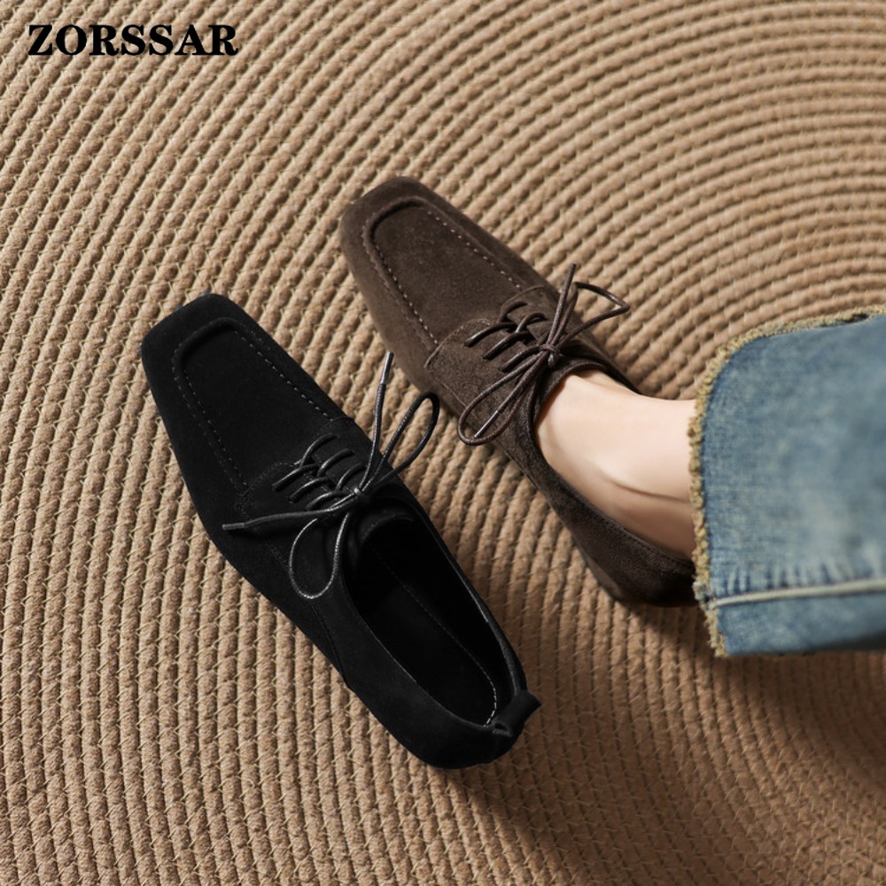 Damskie brązowe zamszowe oksfo – Formal Women Daily Wear Shoes recenzja i cena
