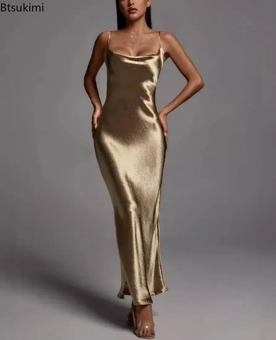 Metaliczna złota sukienka Maxi – Formal Wear Gowns For Women recenzja i cena
