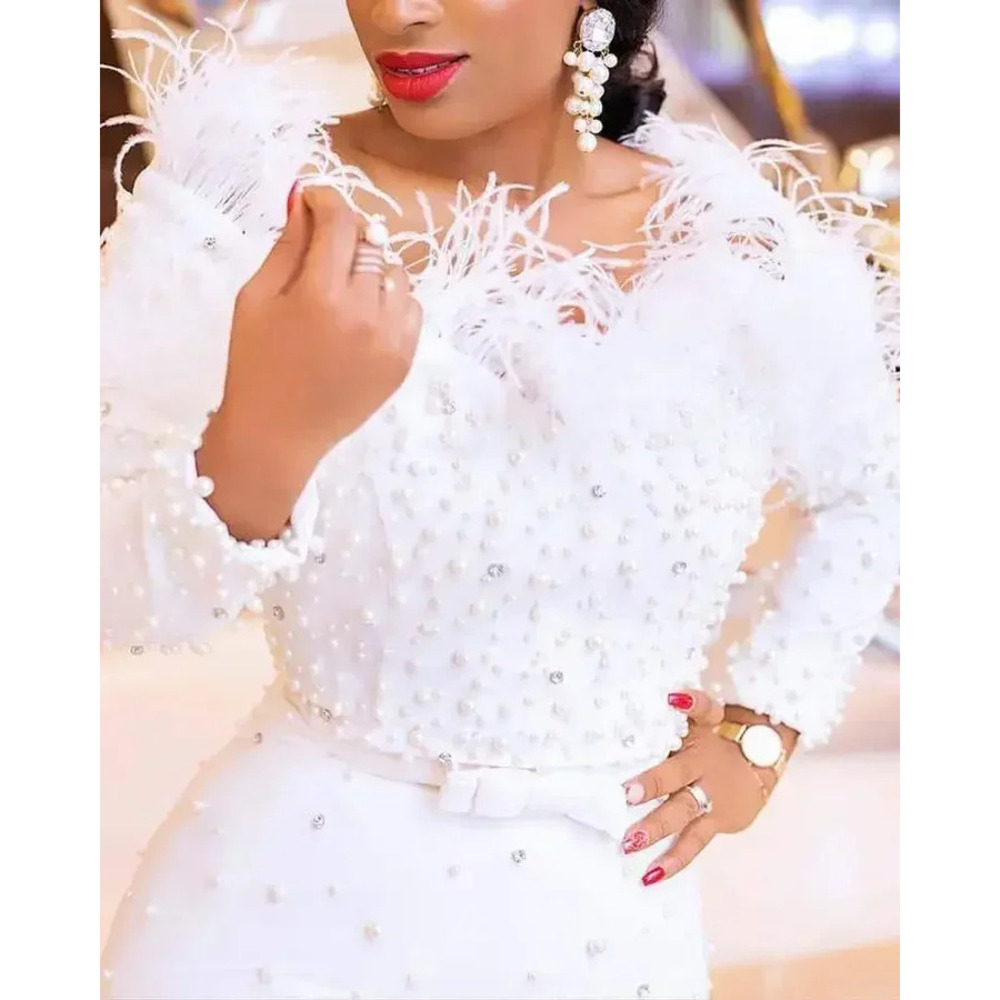 Sukienka Feather White na impr – Formal Wear Gowns For Women recenzja i cena