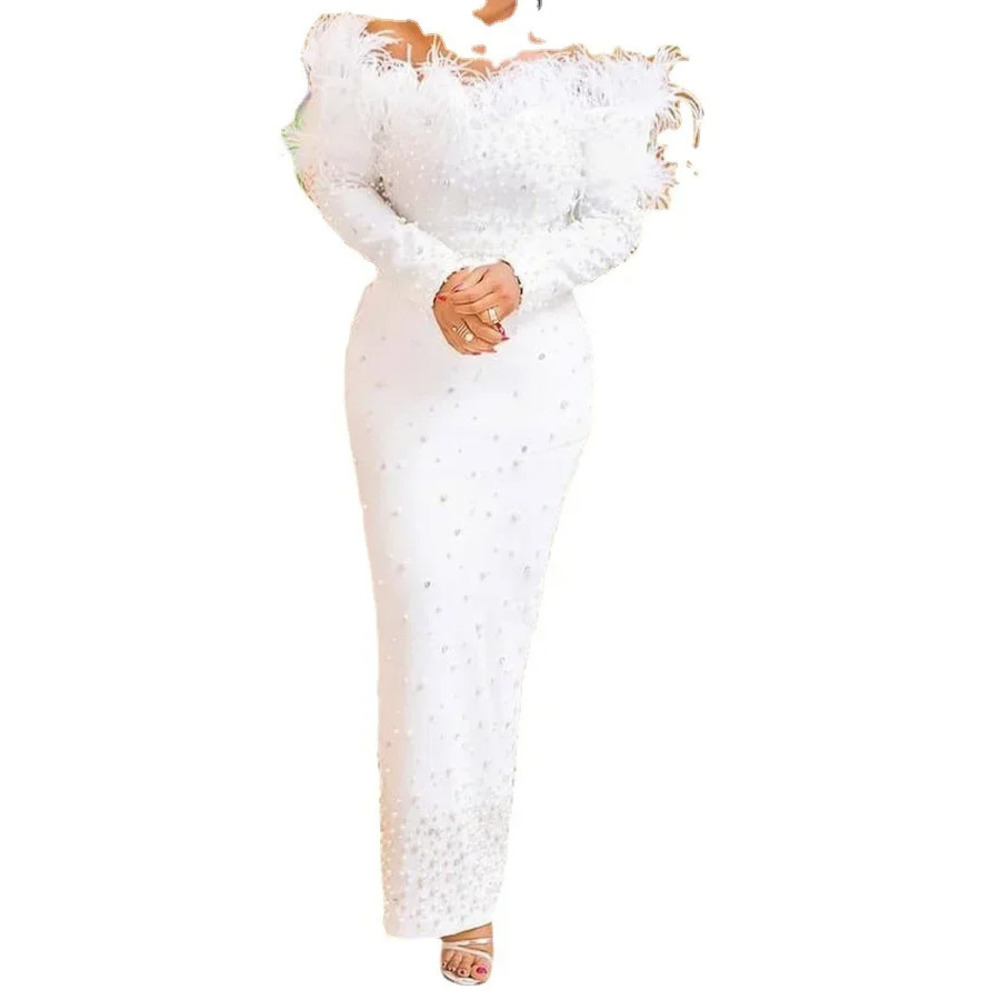 Sukienka Feather White na impr – Formal Wear Gowns For Women recenzja i cena